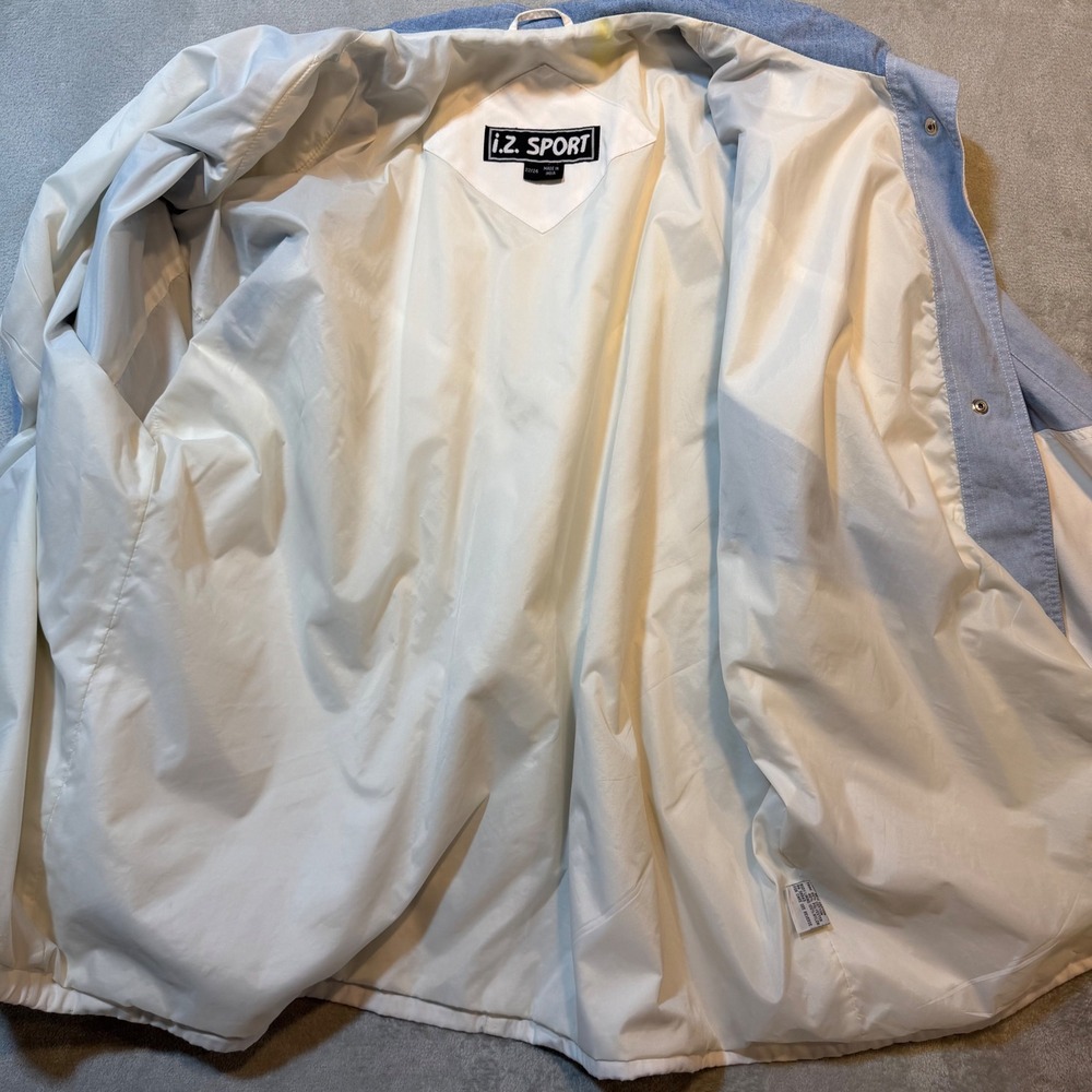 Vintage Colorblock‎ Windbreaker Jacket White Blue Retro 90s Sporty Plus Size 22 - Picture 2 of 10
